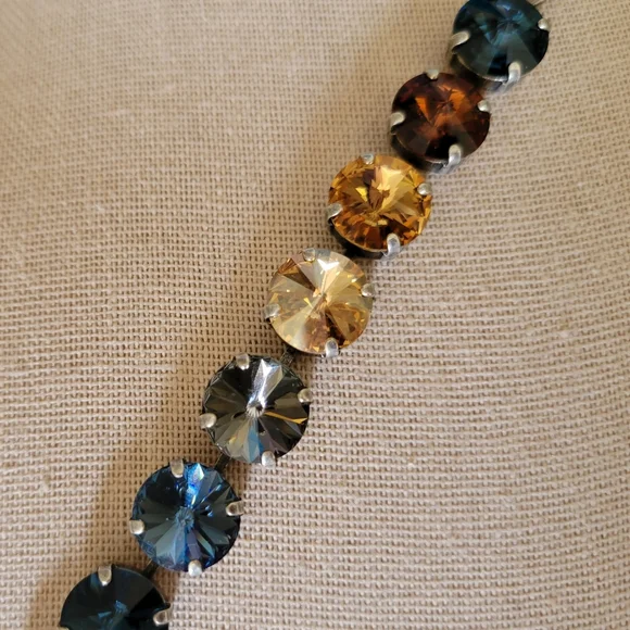 Austrian Crystal Tennis Bracelet in Antique Silver - Picture 7 of 12